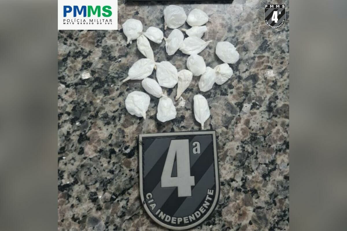 Imagem de compartilhamento para o artigo Jovem de 25 anos é preso pela PM tentando vender cocaína em Paraíso das Águas da MS Todo dia